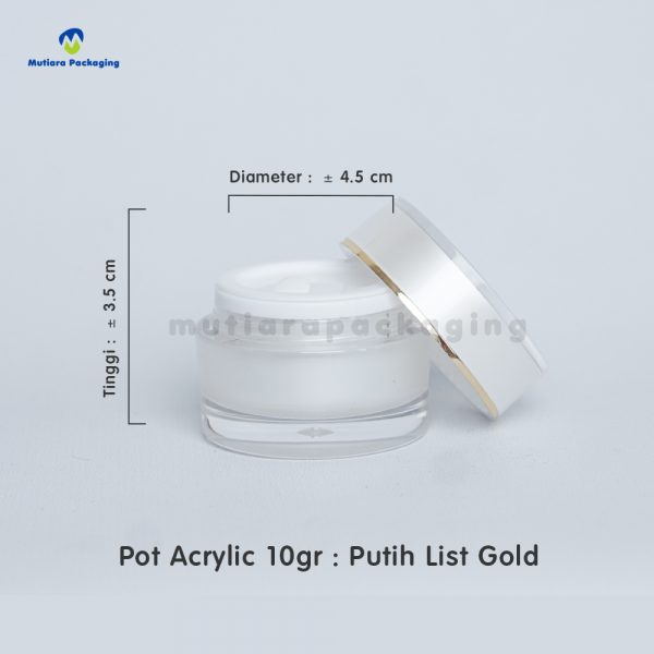 Acrylic 10gr Putih List Gold