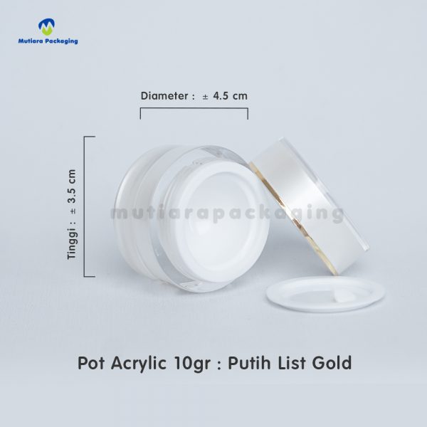 Acrylic 10gr Putih List Gold