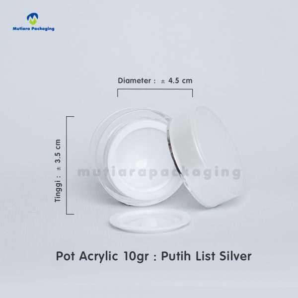 Acrylic 10gr Putih List Silver