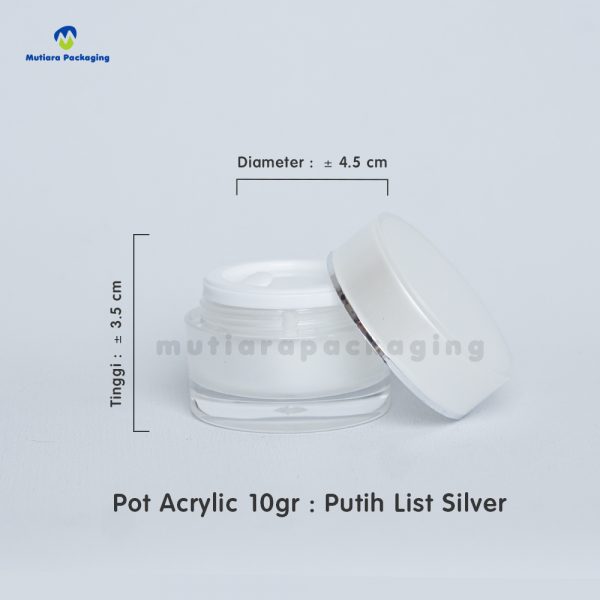 Acrylic 10gr Putih List Silver