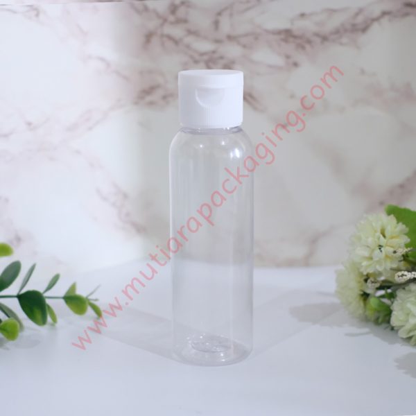 Botol Fliptop 100ml Natural tutup Putih