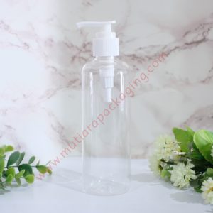 Botol Pump 250ml Natural tutup Putih