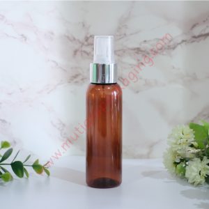 BOTOL SPRAY 100ML AMBER TUTUP SILVER DOVE