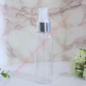 Botol Spray 100ml Natural tutup Silver Metalic