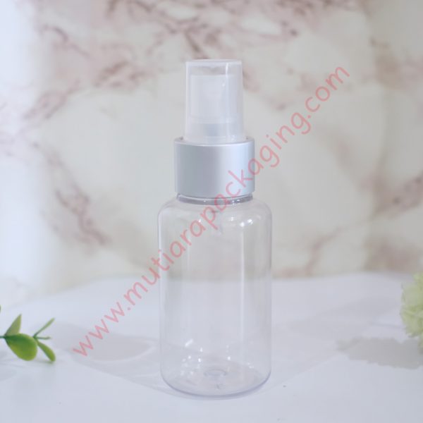 Botol Tubular Spray 60ml Bening tutup Silver Dove