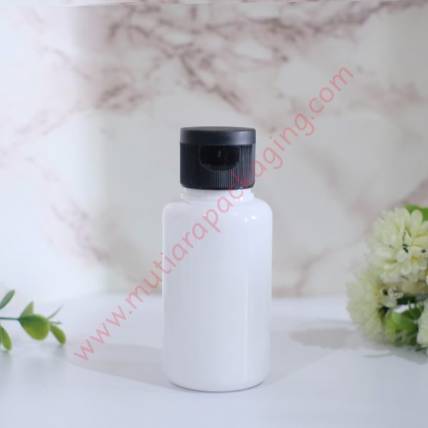 Botol tubular fliptop 60ml Dove tutup Hitam