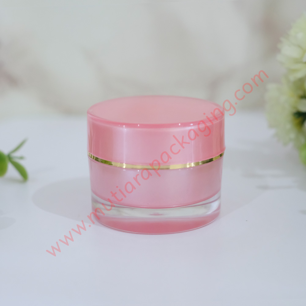  jual  kemasan kosmetik pot  acrylic 10gr pink murah serta 