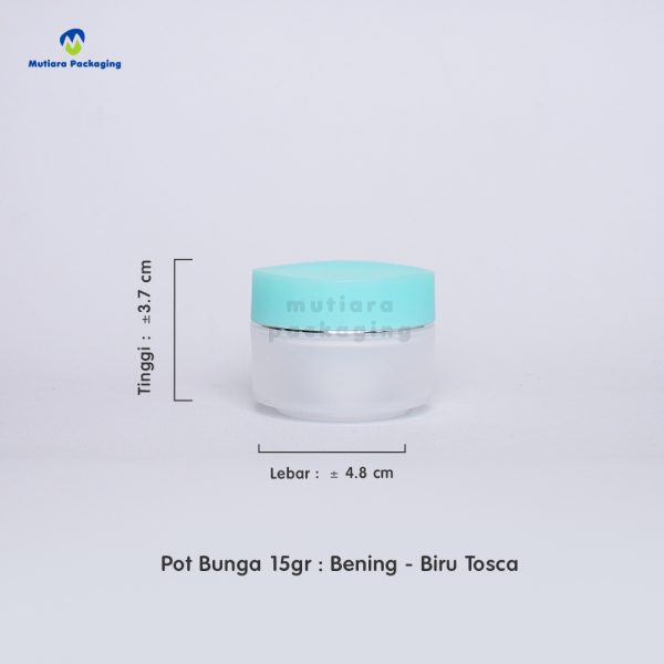 Pot Bunga 15gr Bening - Biru Tosca