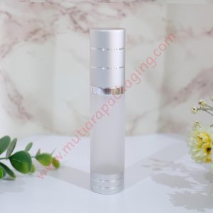 botol airless silinder 20ml frozen silver