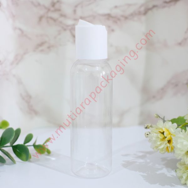 botol disktop 100ml natural tutup putih