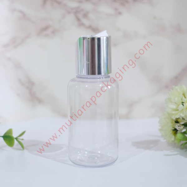 botol disktop tubular 60ml natural tutup silver