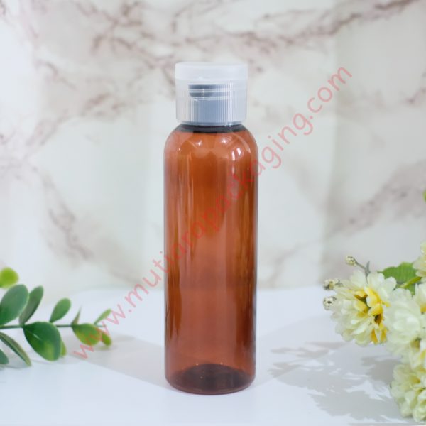 botol fliptop 100ml amber tutup natural