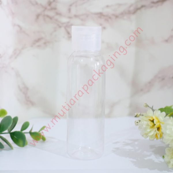 botol fliptop 100ml natural tutup natural