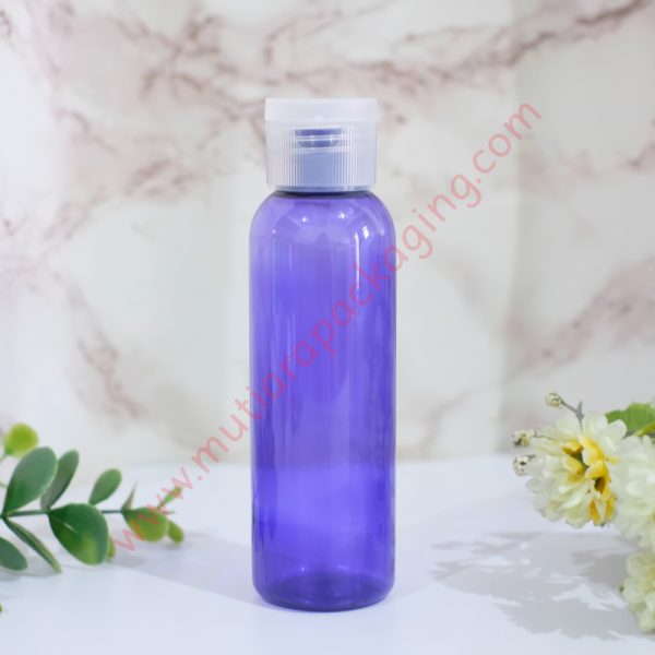botol fliptop 100ml violet tutup natural