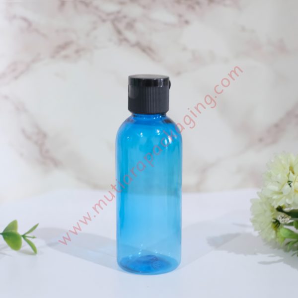 botol fliptop 60ml biru tutup hitam