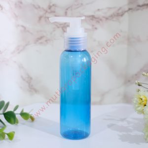 BOTOL PUMP 100ML BIRU TUTUP HITAM