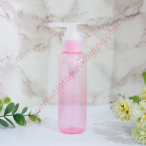 BOTOL PUMP 100ML PINK TUTUP HITAM