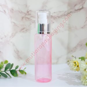 BOTOL PUMP 100ML PINK TUTUP GOLD