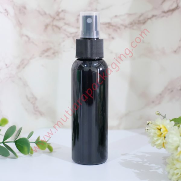 botol spray 100ml hitam tutup hitam