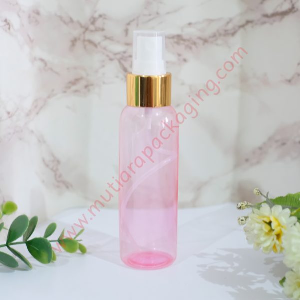 botol spray 100ml pink tutup gold half
