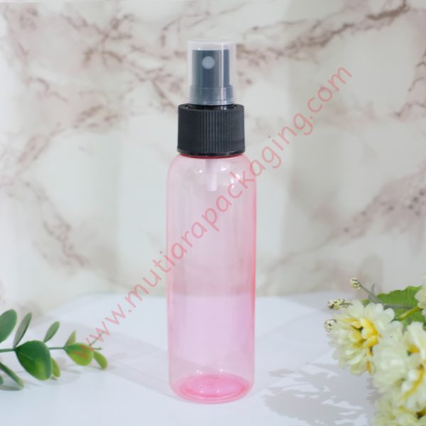 botol spray 100ml pink tutup hitam