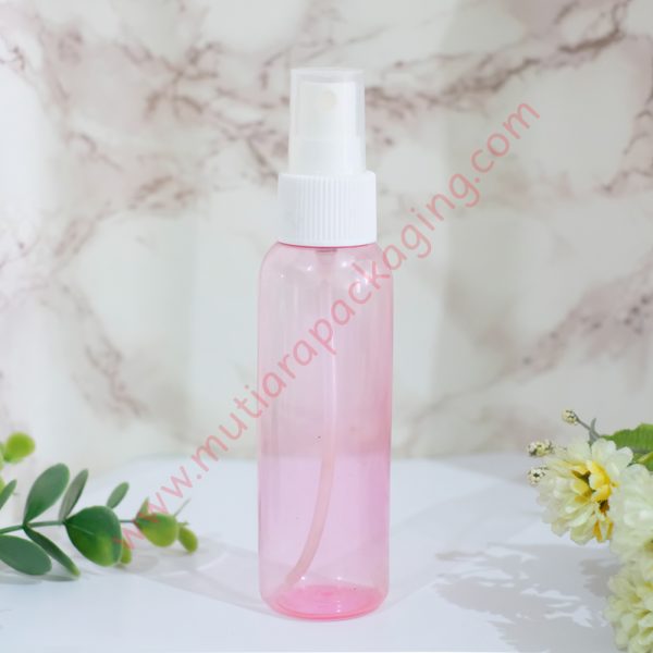 botol spray 100ml pink tutup putih