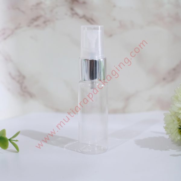botol spray 30ml natural neck silver
