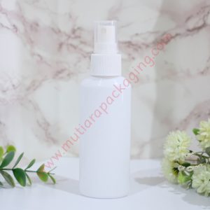 BOTOL SPRAY OVALE 100ML PUTIH TUTUP NATURAL