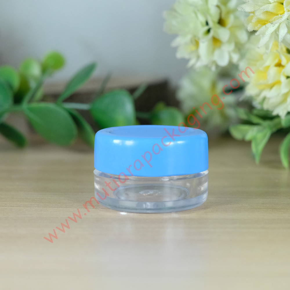 jual kemasan kosmetik pot  pp 5gr bening  biru murah serta 