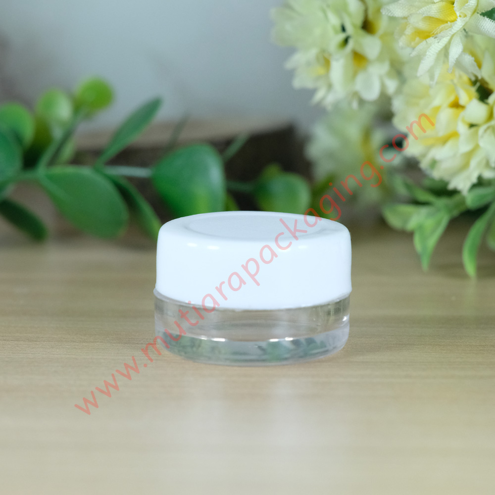 jual kemasan kosmetik pot  pp 5gr bening  putih murah serta 