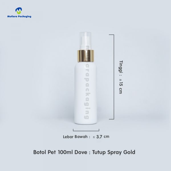 Botol Pet 100ml Dove Tutup Spray Gold