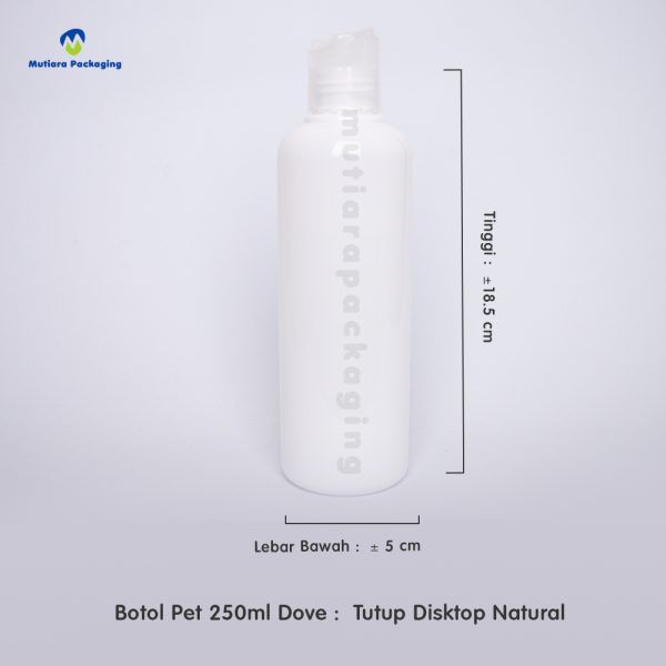 Botol Pet 250ml Dove Tutup Disktop Natural