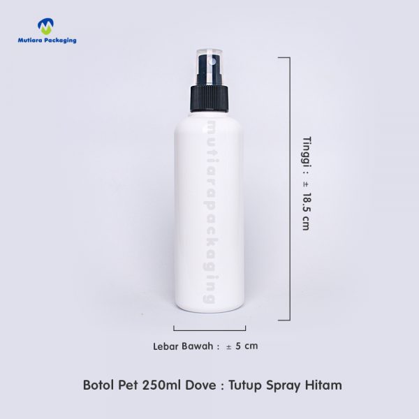 Botol Pet 250ml Dove Tutup Spray Hitam