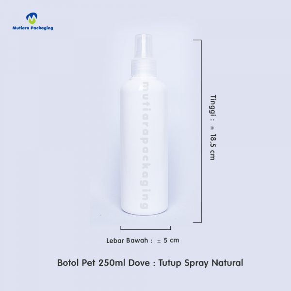 Botol Pet 250ml Dove Tutup Spray Natural