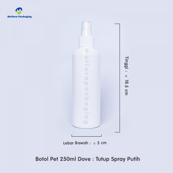 Botol Pet 250ml Dove Tutup Spray Putih