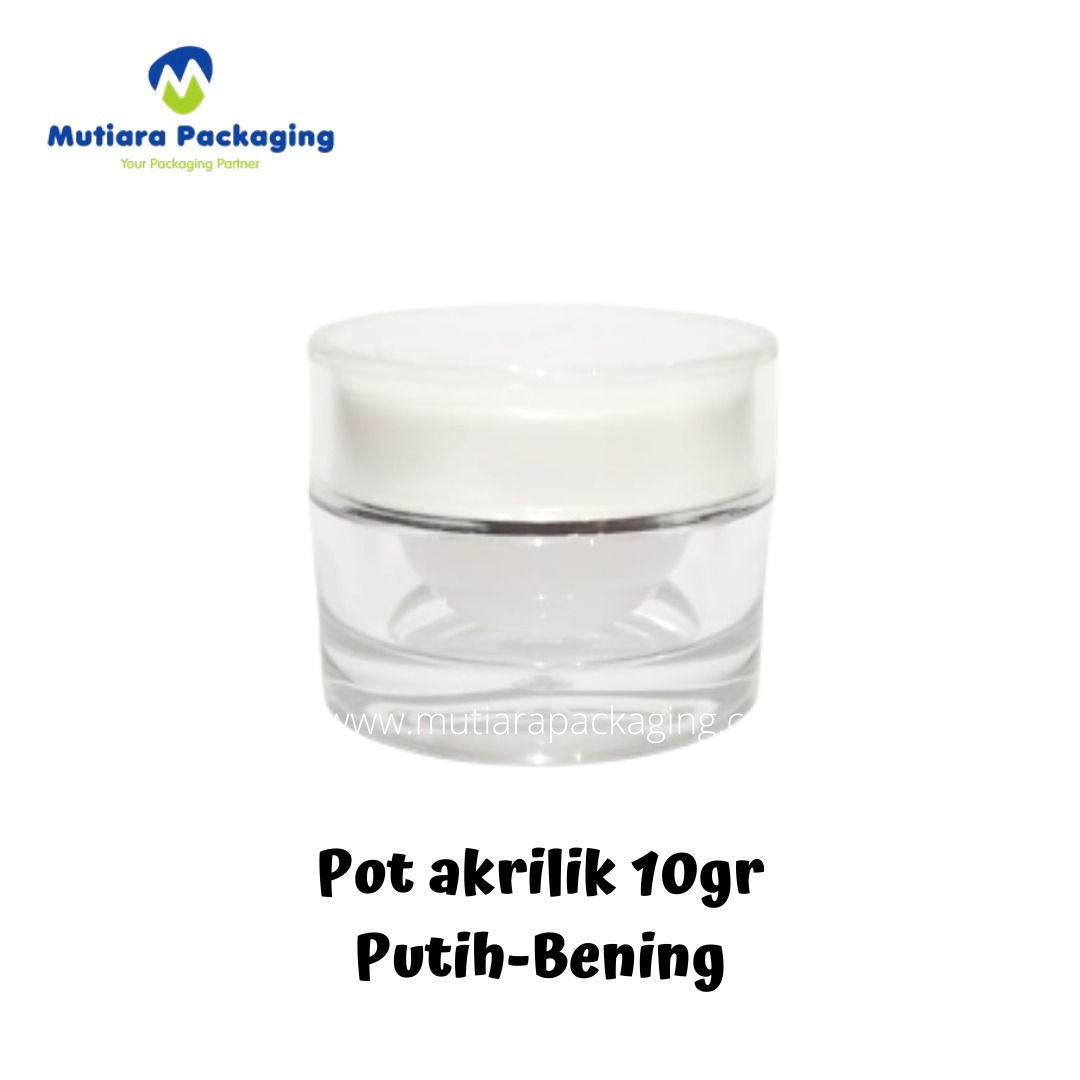 jual kemasan kosmetik pot  acrylic 10gr bening  putih murah 